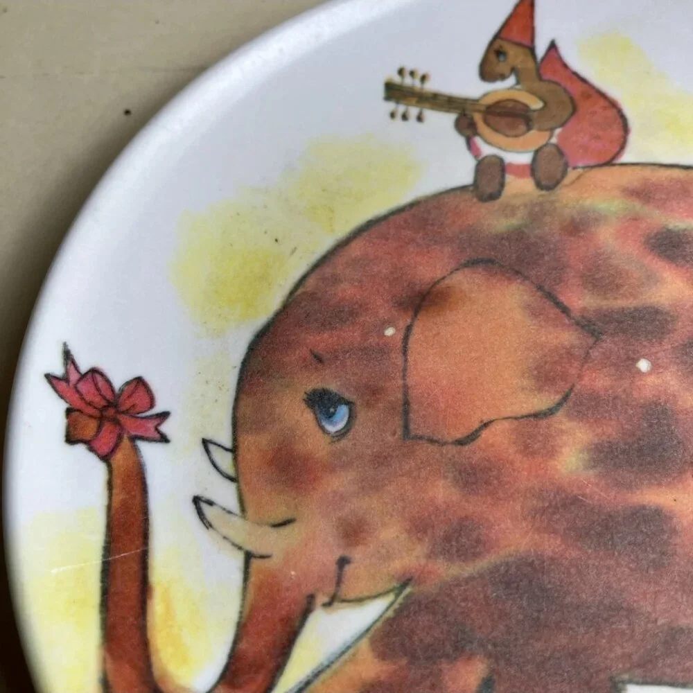 Vintage Lenoxware Nelliephant Elephant Melmac Child’s Plate 7.5”